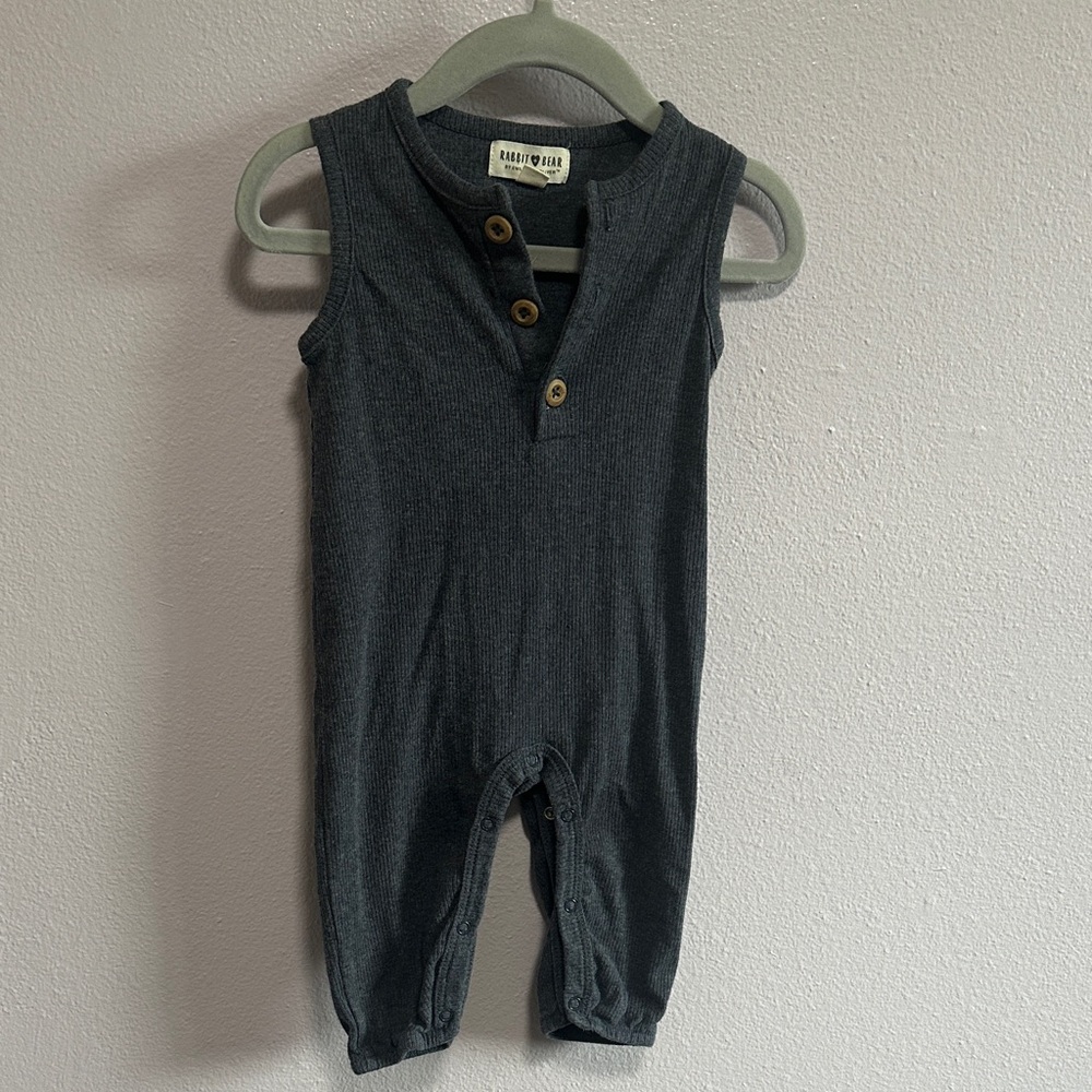 Dark Gray Kids One Piece Romper